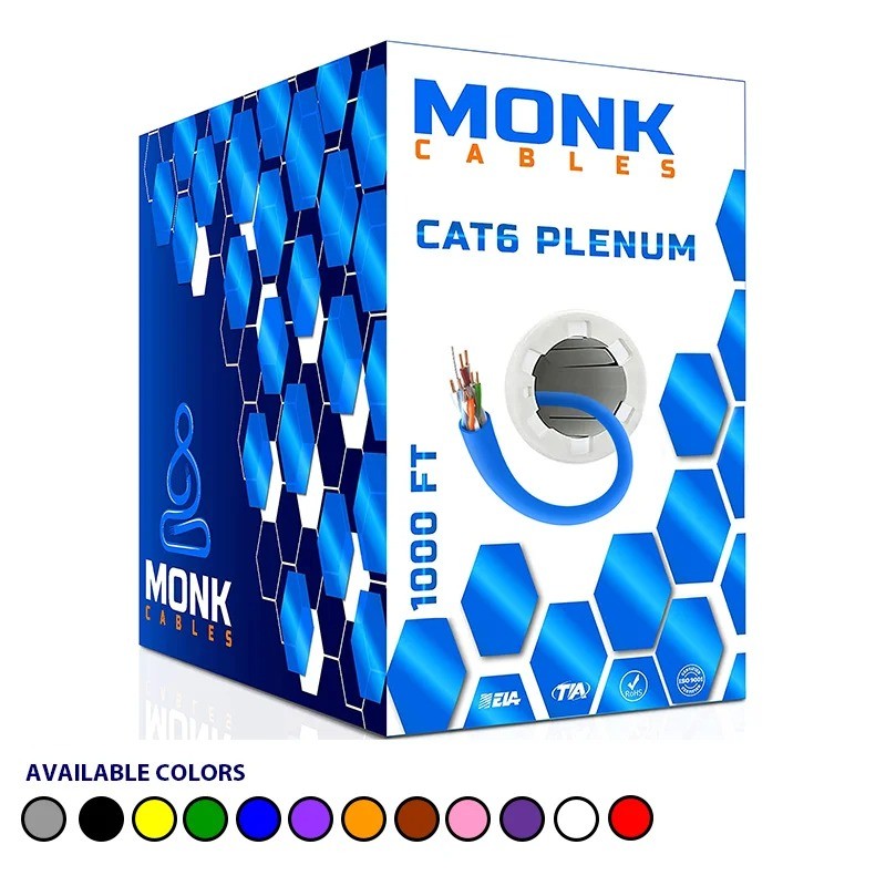 Cat6 Plenum Ethernet Cable CCA 1000ft