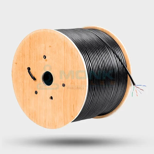 Black Cat6a Riser 1000ft (CMR) Solid Pure Bare Copper 23-Awg UTP 750 Mhz Ethernet Cable