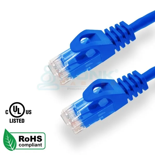 UL Blue 6 Inch (1/2ft) Cat6  Patch Cable 24AWG (10 Per Bag)
