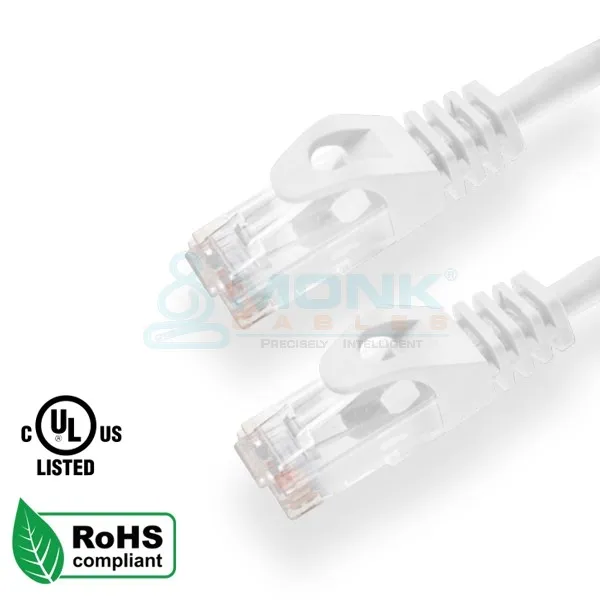 UL White 1ft Cat6 Patch Cable UTP 24AWG