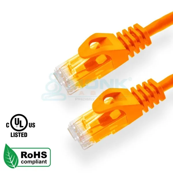 UL Orange 1ft Cat6 Patch Cable UTP 24AWG 