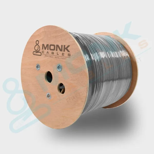 Gray Cat6a Plenum 1000ft Solid Copper (CMP) Rated UTP 23 Awg 750 Mhz Ethernet Cable Spool