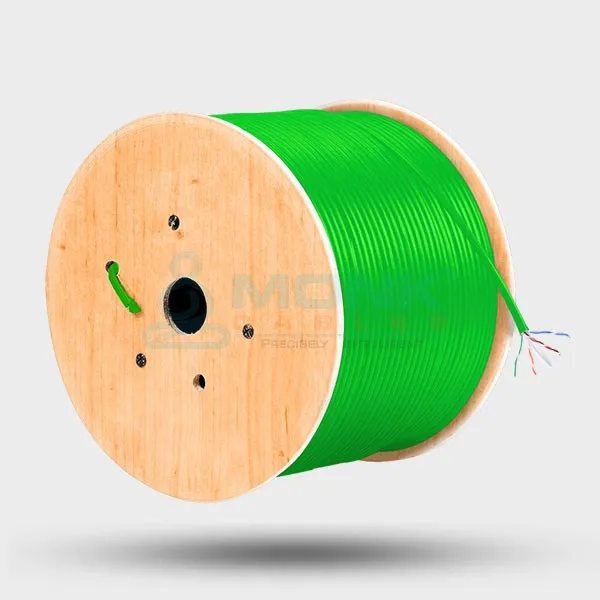 ETL-Listed Green Riser Cat6a 1000ft UTP, 23AWG, 8-C, 750 MHz, Solid Bare Copper Ethernet Cable